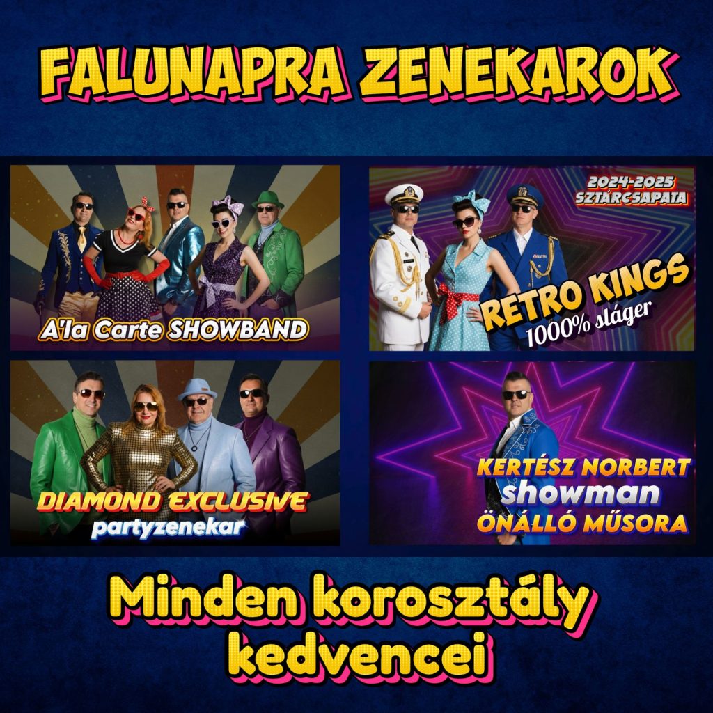 Fellépők árlista 2026 és falunapi élőzenei koncert