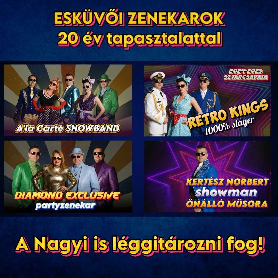 Esküvőre zenekar 2027 árak és prémium élőzenei showműsor a tánctéren.