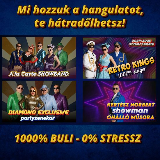 Retro Kings együttes pörgős koncertje közben táncoló és éneklő közönség